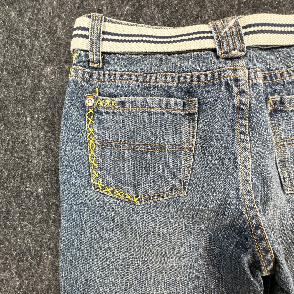 U.S. Polo Assn Jeans Girls 12 Blue Ramie Cotton Y2K Butterfly Embroidered Belted - Picture 16 of 16